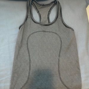 Lululemon black and white stripes tank